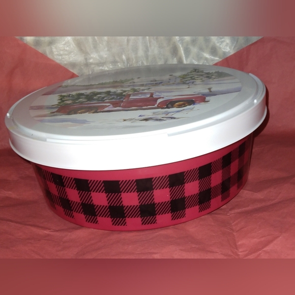 SNOW SCENE STORAGE TUB EUC - Picture 2 of 2